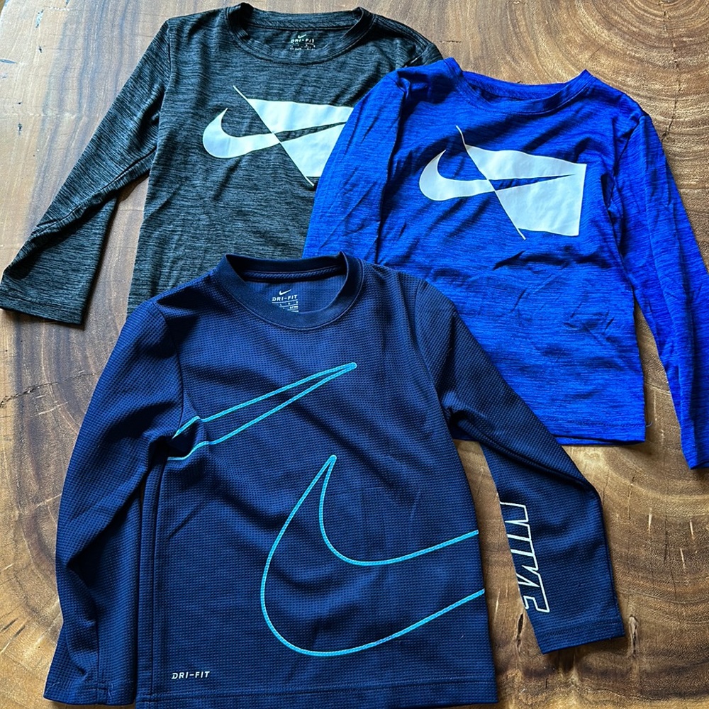3 pairs of boys Dri-Fit Nike athletic long sleeve shirts